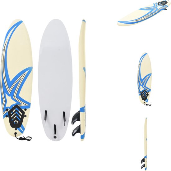 vidaXL Surfplank voor beginners - 170 x 46.8 cm - XPE dek - EPS schuim - Blauw/Crème - Surfplank