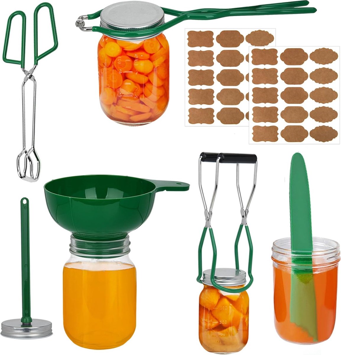 6 stuks canning gereedschapset, roestvrij staal canning starter kit