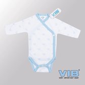 VIB® - Rompertje Luxe Katoen - Kroontjes (Blauw) - Babykleertjes - Baby cadeau