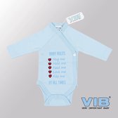 VIB® - Rompertje Luxe Katoen - Baby Rules (Blauw) - Babykleertjes - Baby cadeau