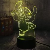 Stitch Night Light 3D LED: Lampe pour enfants à Flash automatique 16 couleurs - Lampe de table Lilo Stitch pour Enfants, à intensité variable, Decor de chambre à coucher, cadeau d'anniversaire