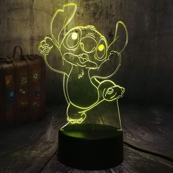 Stitch Night Light 3D LED: Lampe pour enfants à Flash automatique 16  couleurs - Lampe