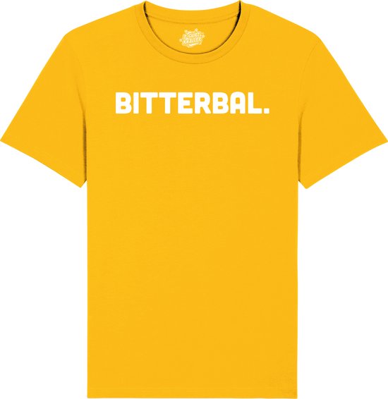 Bitterbal - Frituur Snack Cadeau -Grappige Eten En Snoep Spreuken Outfit - Dames / Heren / Unisex Kleding - Unisex T-Shirt - Geel - Maat S