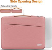 Laptoptas, 14 inch, hoes, draagtas met handvat, waterdichte notebooktas, schokbestendige hoes, roze