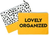 Grote gele etui - Pennenzak - Etuis voor school - Lovely Organized make up tasje - A4 formaat - Studio Ins & Outs