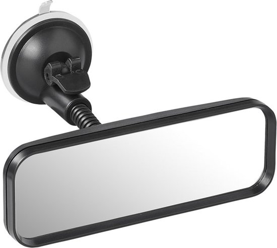 ProPlus Universele Achteruitkijkspiegel Binnenspiegel - Autospiegel - Interieurspiegel - Wijdehoekspiegel - Flexarm 4 cm - met Zuignap - 16.4 x 5.5 cm