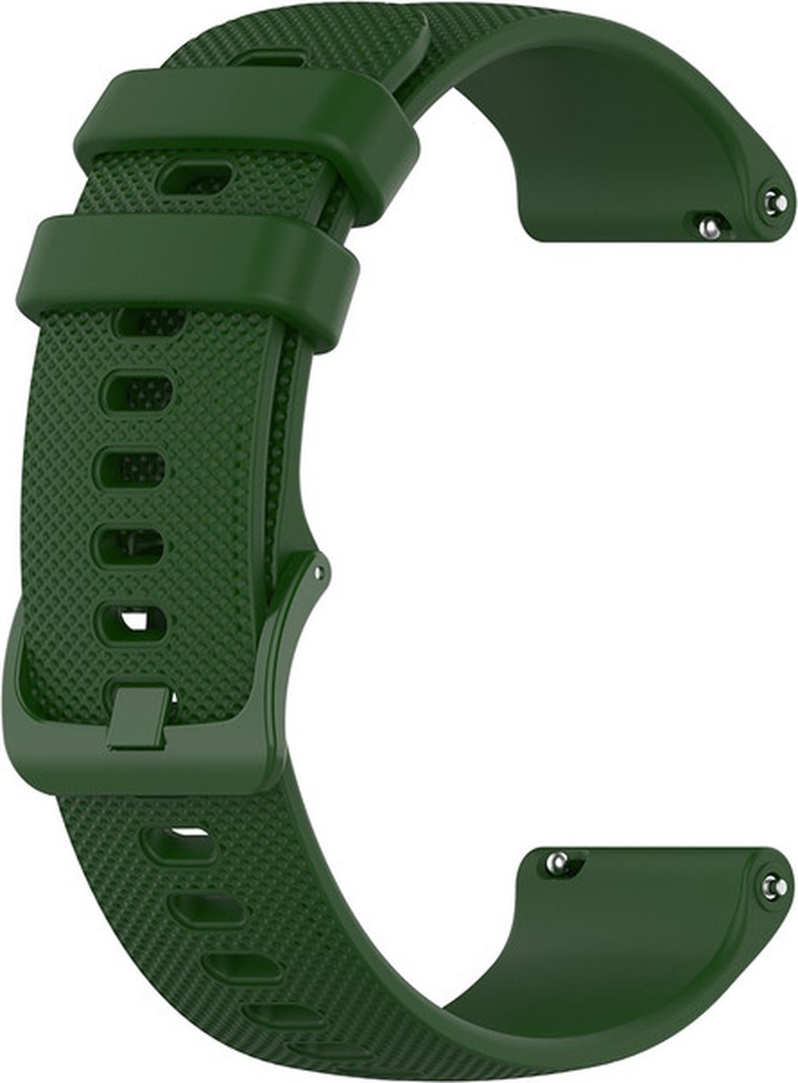 Siliconen bandje - geschikt voor Huawei Watch GT 2 42 mm / GT 3 42 mm Active / Elegant / GT 3 Pro 43 mm en Polar Ignite 2 / 3 / Pacer / Unite - donkergroen
