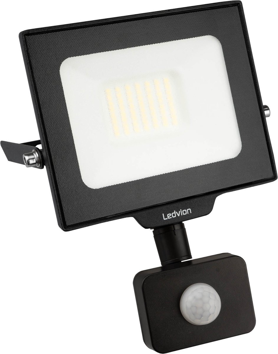 Ledvion LED Breedstraler met bewegingssensor, 30 Watt Osram LED Breedstraler, 4000K, 3600 lumen, IP44, Incl. Snelaansluiting & 2 jaar garantie