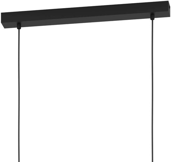 Suspension EGLO Plimsoll - E27 - 77 cm - Zwart - Acier/Bois