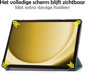 Hoes Geschikt voor Samsung Galaxy Tab A9 Plus Hoes Luxe Hoesje Book Case Met Screenprotector - Hoesje Geschikt voor Samsung Tab A9 Plus Hoes Cover - Donkergroen