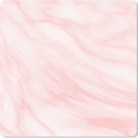 Muismat Klein - Marmer - Roze - Wit - Luxe - Marmerlook - 20x20 cm