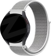 Bandz universeel 20mm nylon loop band geschikt voor Samsung Galaxy Watch Active 1/2 40 & 44mm / Watch 1 42mm / Watch 3 41mm / Gear Sport / Polar Ignite 1-2-3 / Unite / Pacer - Hoogwaardig nylon materiaal bandje met klittenbandsluiting - grijs