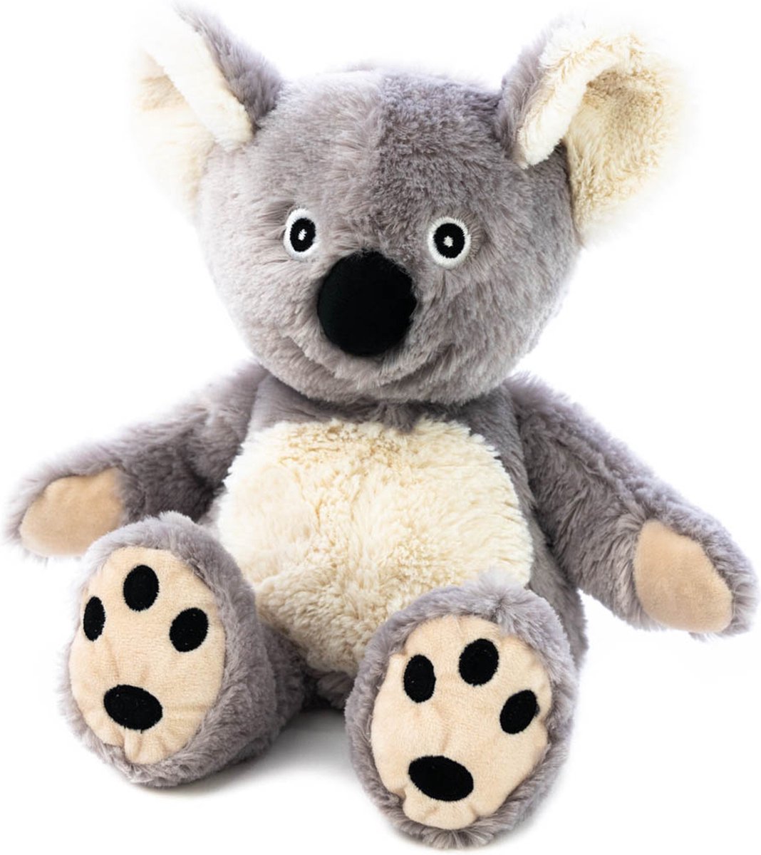 Warmte/koelte knuffel - magnetron - koala - 18 cm - grijs - voor kinderen/jongens/meisjes - warmteknuffel
