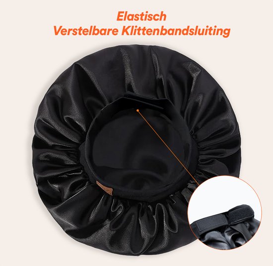 Gutfeeling Bonnet Bonnet de nuit Zwart - Sangle réglable - Double face - Bonnet  de