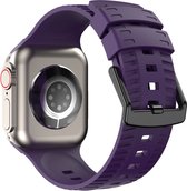 Siliconen bandje - geschikt voor Apple Watch Series 1/2/3/4/5/6/7/8/9/SE/SE 2 met case size 38 mm / 40 mm / 41 mm - paars