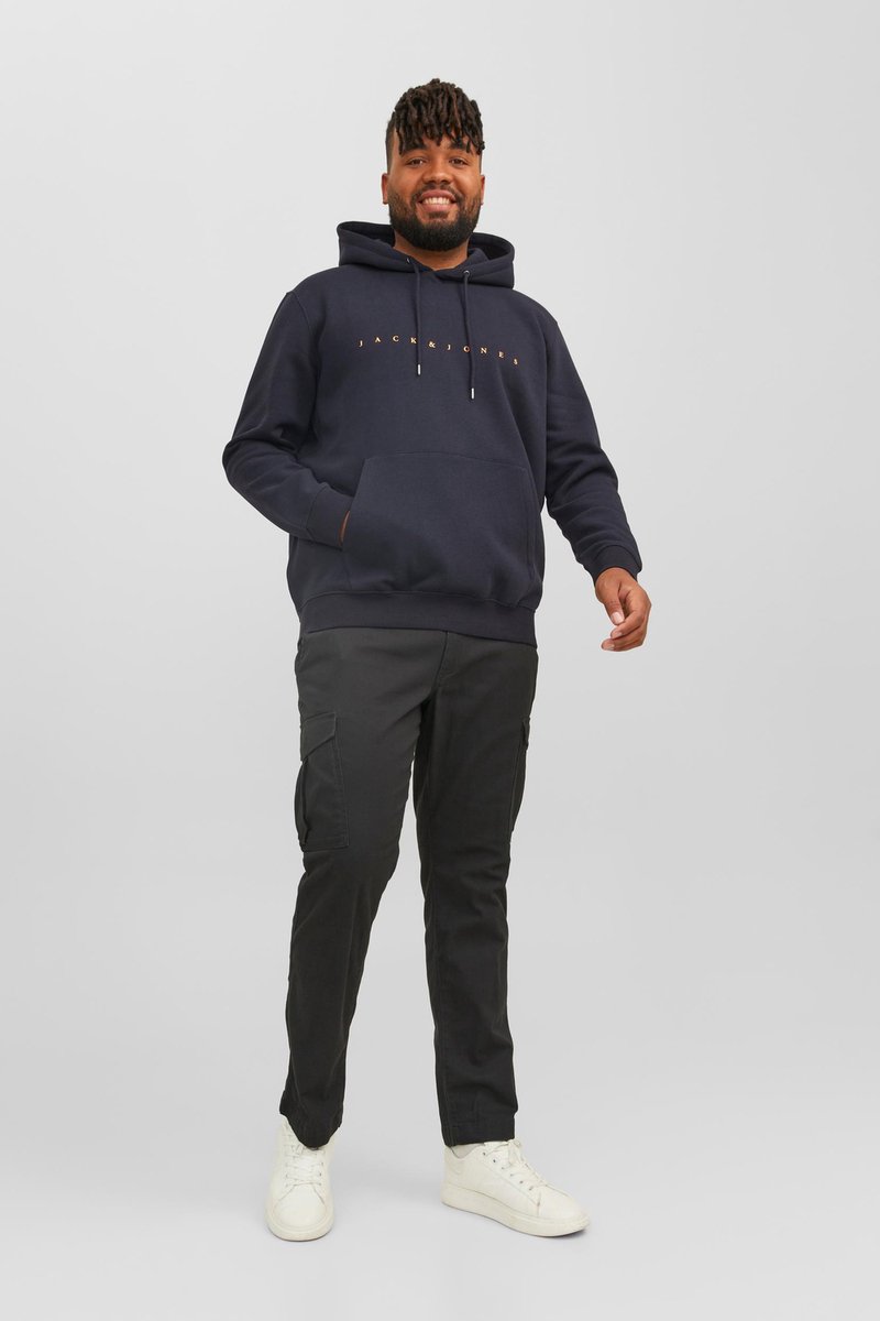 Jack & Jones Trui Jjestar Jj Sweat Hood Noos Pls 12243527 Dark Navy Mannen Maat — afbeelding 9