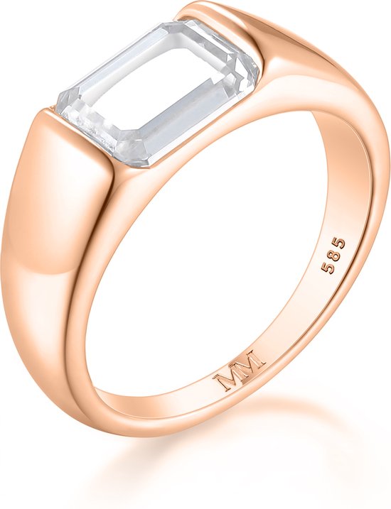 Portraitix - 18k Roségouden Heren Portrait Geslepen Moissanite Ring