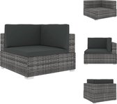 vidaXL Rattan Hoekbank - Sectionele Hoekzitting - Grijs en Donkergrijs - 70 x 70 x 52.5 cm (L x B x H) - Tuinbank