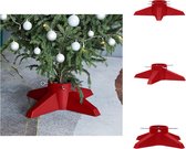 vidaXL Support pour sapin de Noël - Plastique - Rouge - 55,5 x 55,5 x 15 cm - Convient pour un arbre de 2,1 m - Réservoir d'eau de 1,3 litre - Diamètre du tronc 40-105 mm - Assemblage requis - Base pour sapin de Noël