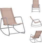 vidaXL Chaise à bascule de jardin - Taupe - Textilène et acier enduit de poudre - 95x54x85 cm - Chaise de jardin