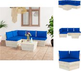 vidaXL Pallet Lounge Set - 5-delig - Blauw - 60x60x65 cm - Geïmpregneerd vurenhout - Tuinset