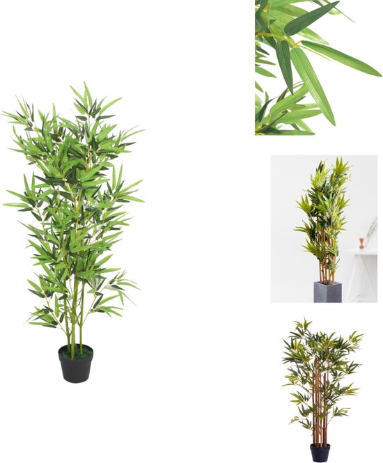 vidaXL Bamboe Kunstplant - 120 cm - Realistisch en Duurzaam - Inclusief Pot - 552 Bladeren - Kunstplant