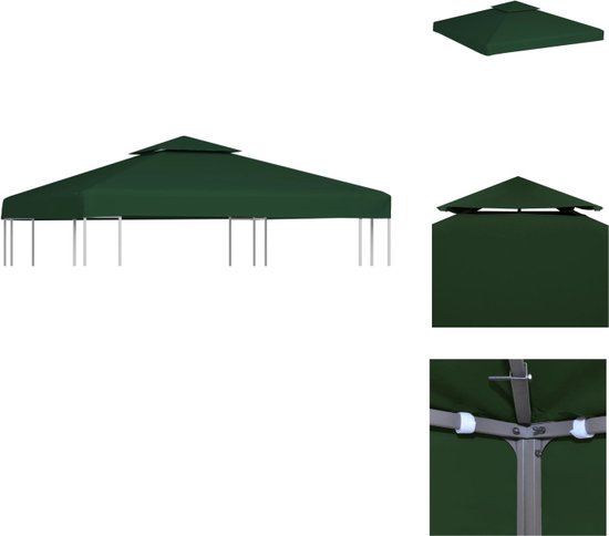 vidaXL Toile de tente de remplacement pour tonnelle 3x3 m - Vert -  Revêtement PVC -... | bol