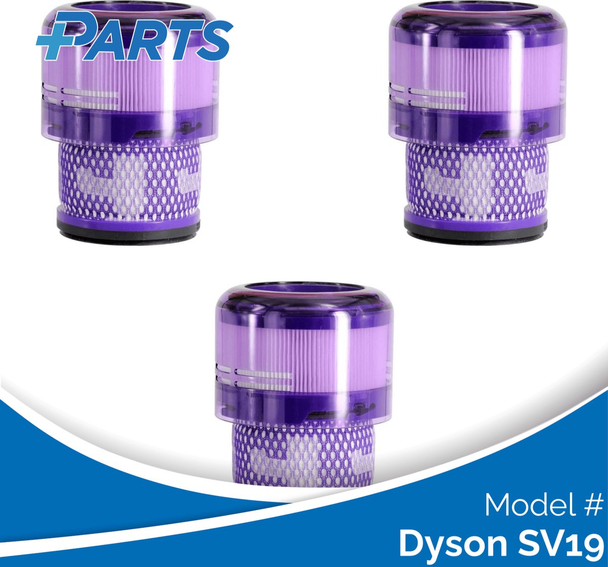 Dyson SV19 Filters (3 Stuks, Plus.Parts® alternatief voor 965241-01)