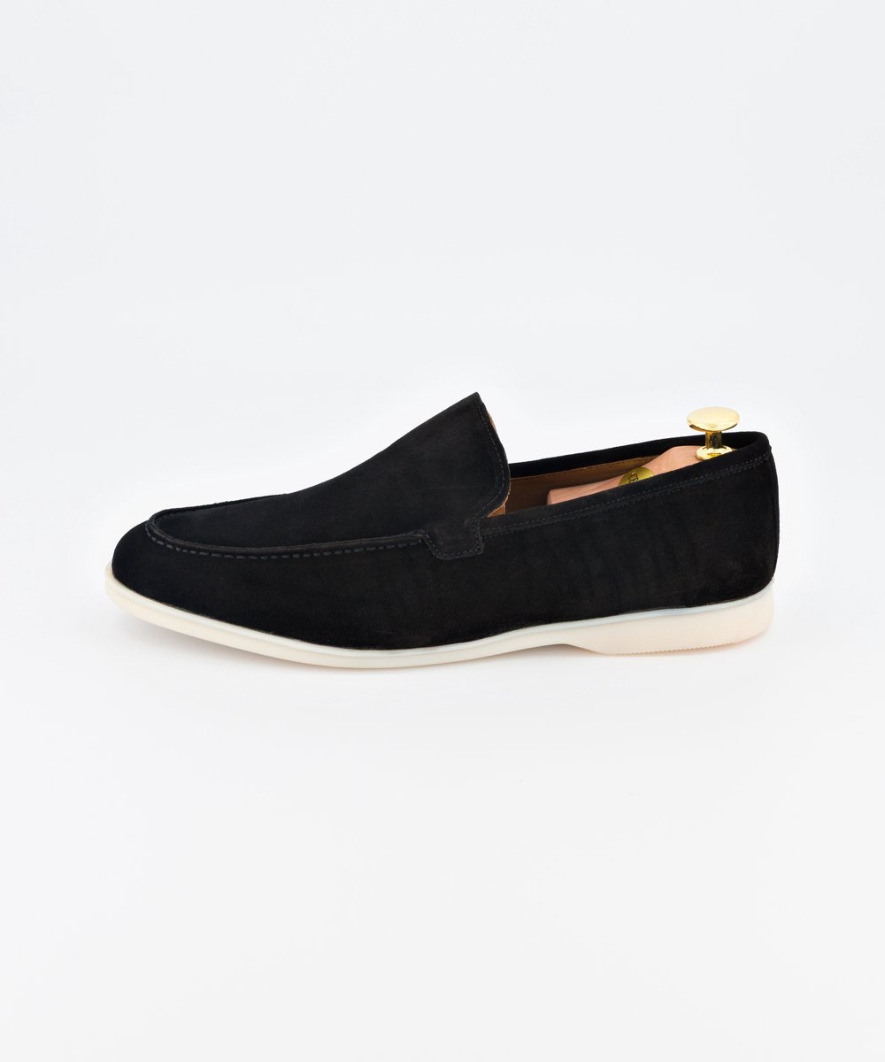 Heren Suède Loafers – Marina Loafer – Zwart – 41 – Leren Voering – Uitneembare Binnenzool – Alfie Walker
