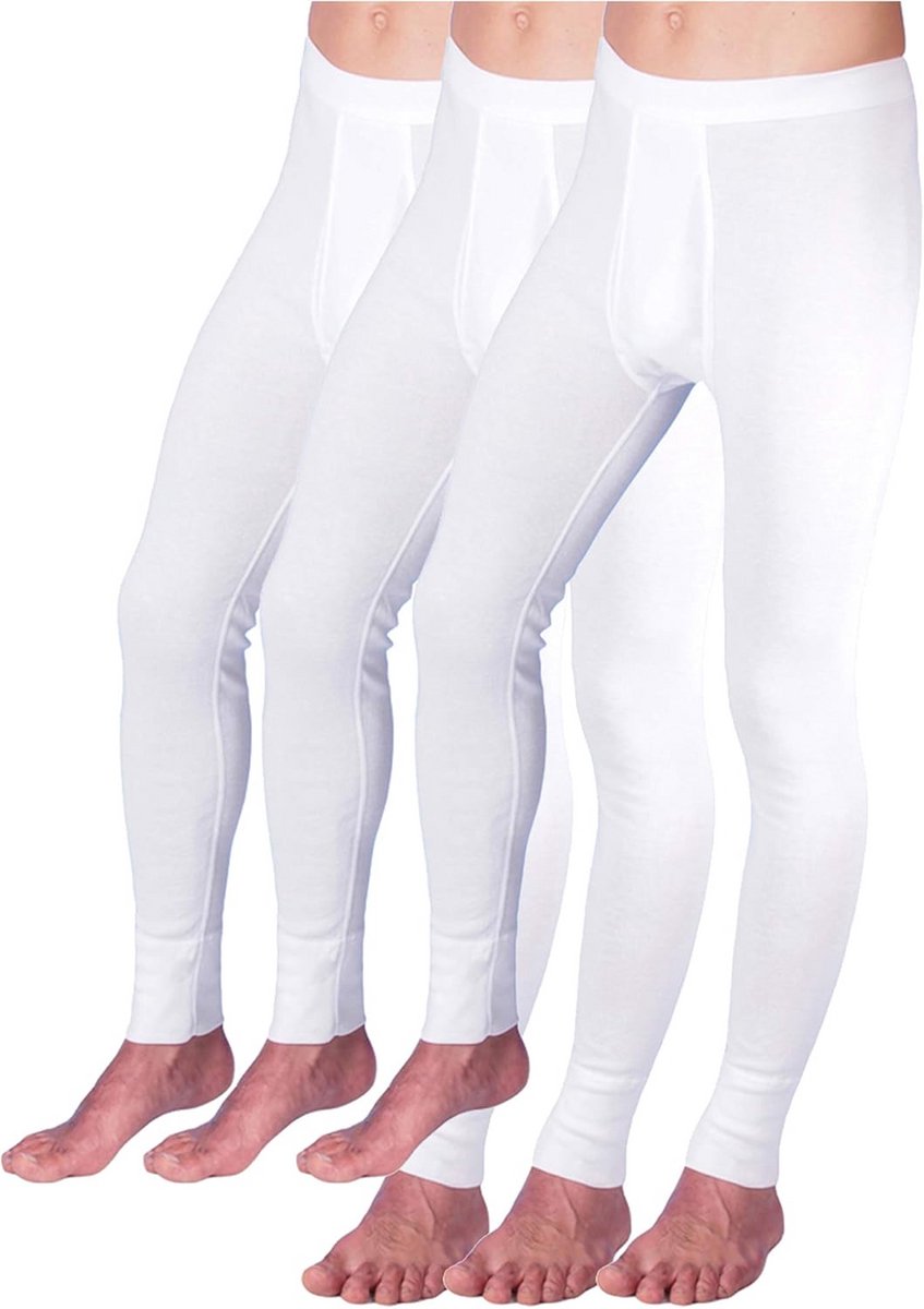 Lange Onderbroeken Heren 3-Pack Knoopsluiting Biologisch Katoen