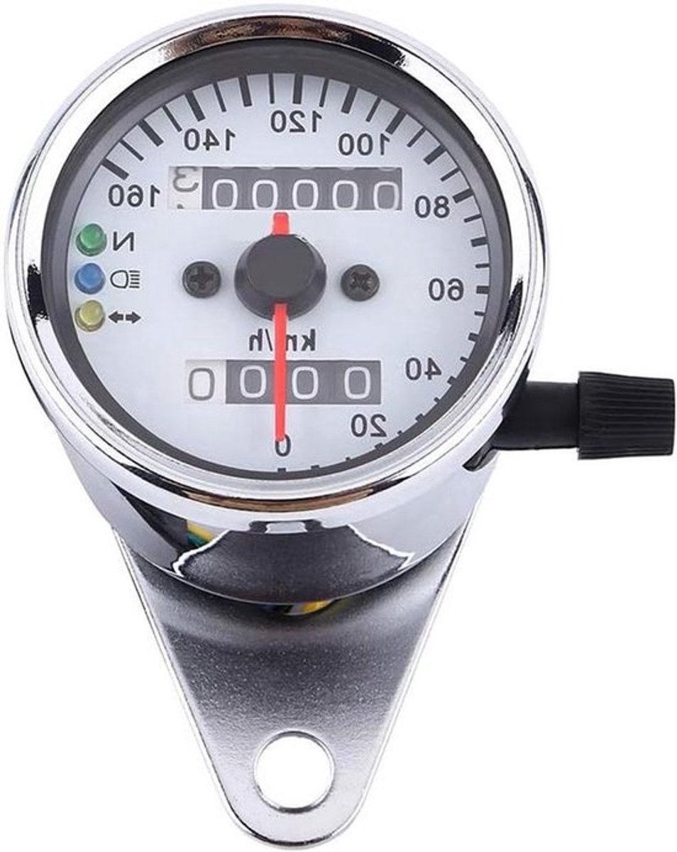 Speedometer Universal Odom Pressure Gauge Signal Dual Digital Display km/h Silver default for Motorcycle