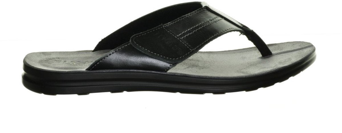 Fly Flot Teenslipper Zwart Leder maat 45