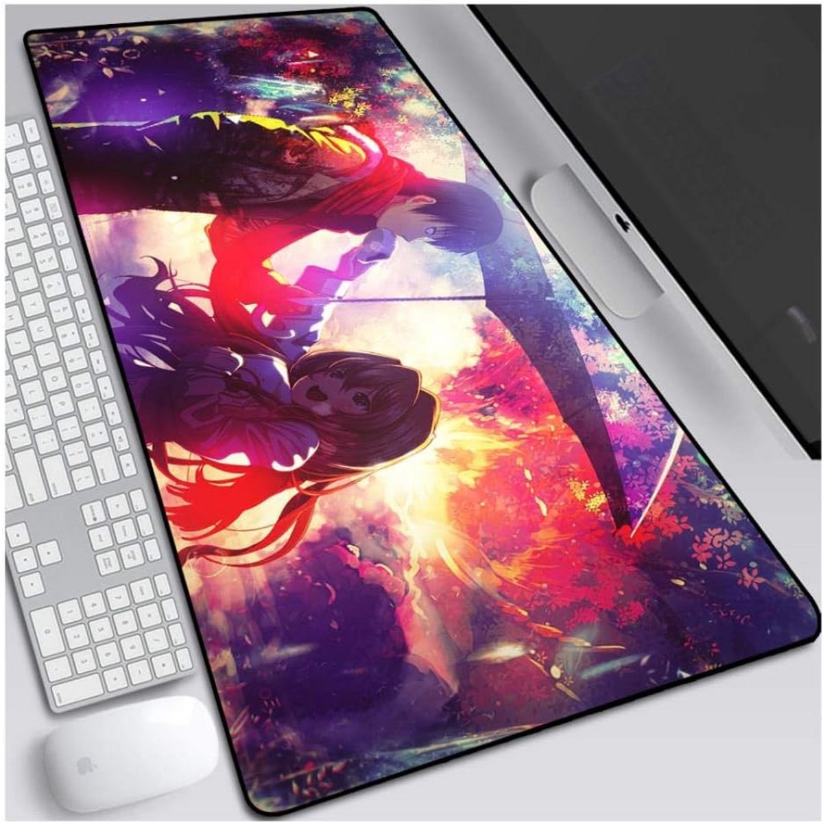 XXL groot muismatje van 900 x 400 mm, gladde stofafwerking, dikke basis van 3 mm, rubberen onderkant, ideaal voor gamers