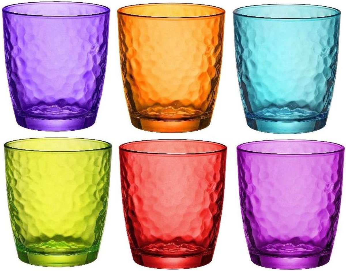 Bormioli Rocco Palatina Multicolor Glazen Set 6 Stuks 32 Cl