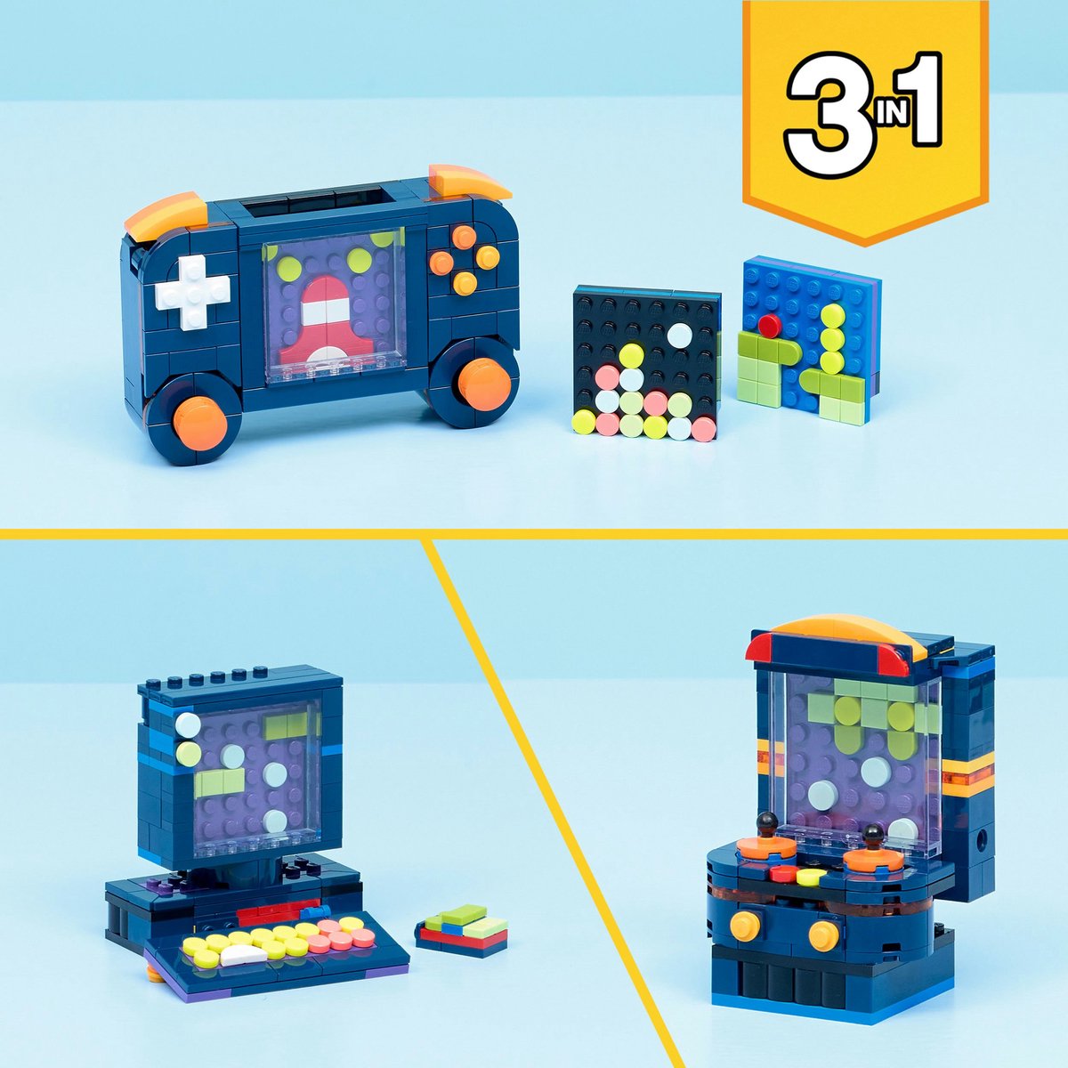 LEGO® Creator 3in1 Retro Spelcomputer Speelgoedmodel - Bouw Om tot Desktop of Speelautomaat - 31380 — afbeelding 6