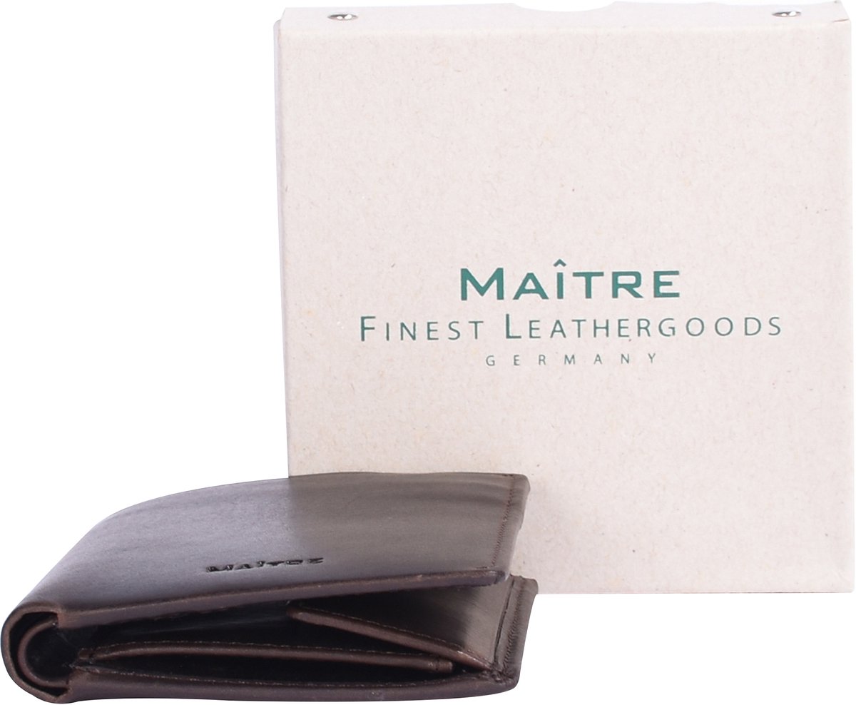 Maître Birkheim Habert Portemonnee RFID-bescherming Leer 9 cm - Jongens - Staand formaat - darkbrown