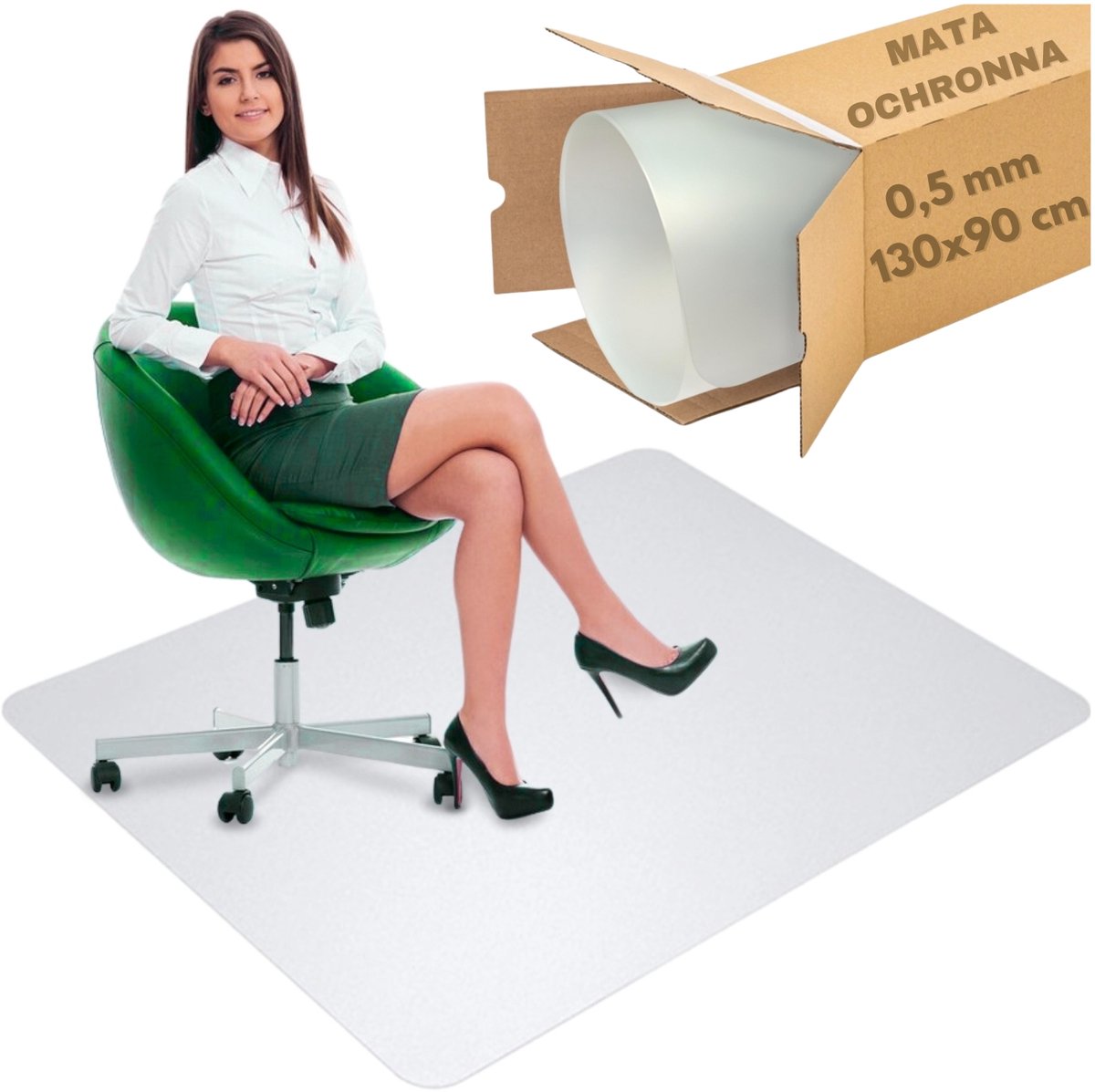 Zolta - Beschermmat Voor Stoel - 130x90 cm - Polypropyleen