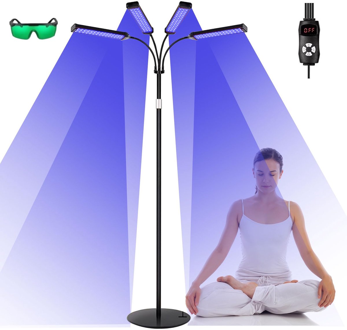 Unyqoos® Verstelbare LED-zonnebanklamp voor lichaam en gezicht met timer
