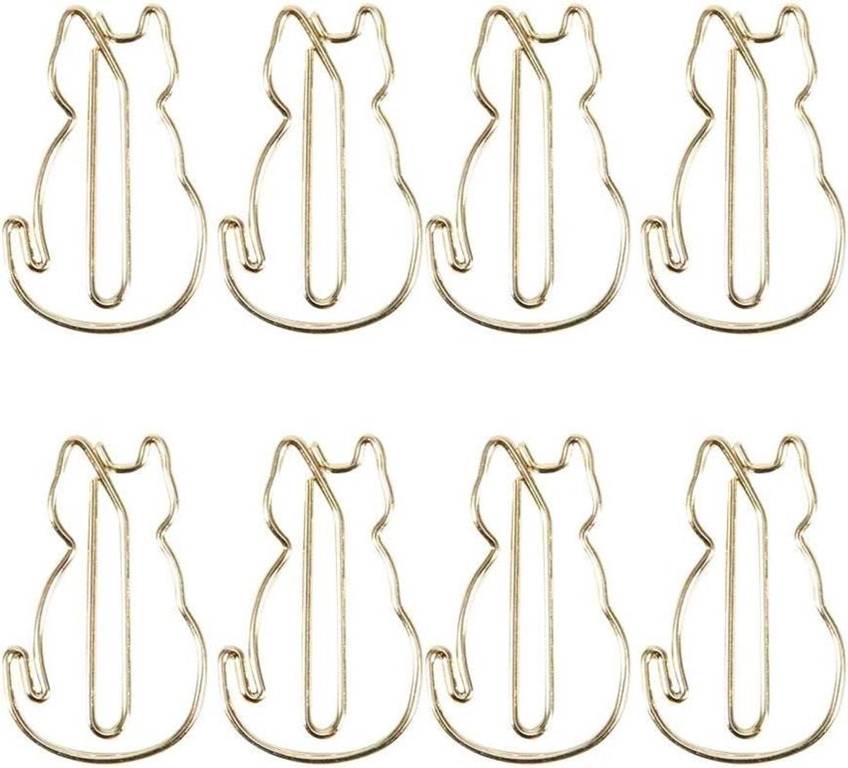 Metalen Bladwijzerclips - Schattige Kattenvorm - Dikke Paginamarkers voor Kantoor en School - Set van 12 stuks - 3x2cm