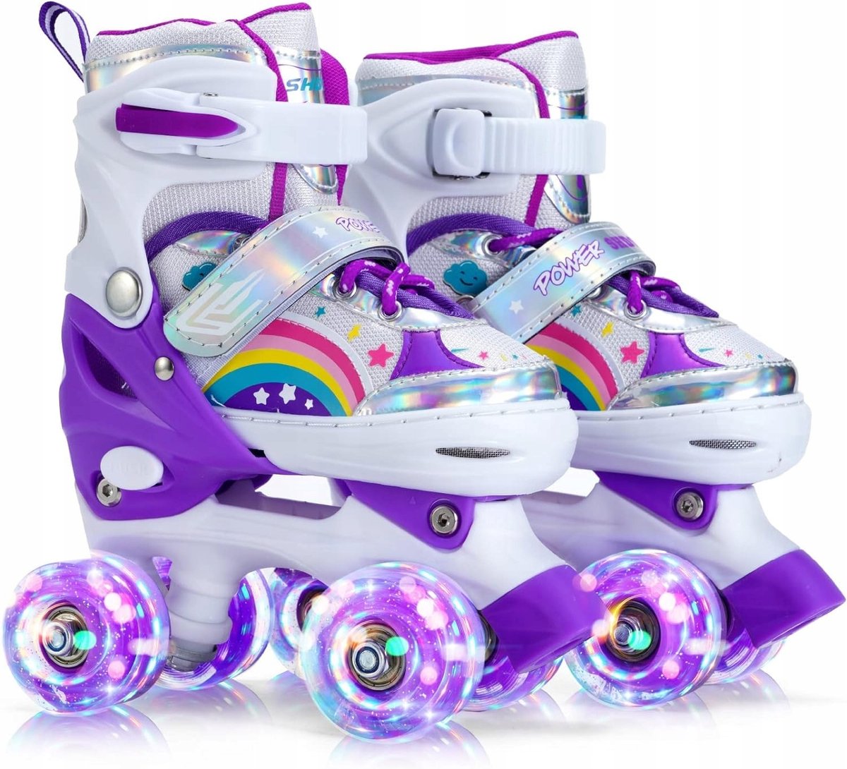 Verstelbare rolschaatsen met verlichte wielen voor kinderen