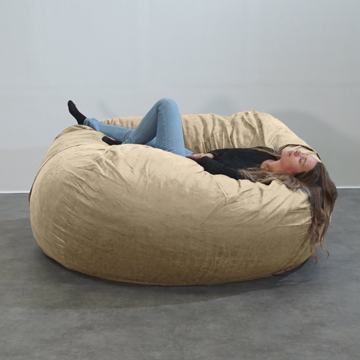 Bananair - Zitzak XXL afneembare hoes - microsuède - Beige - 180 cm