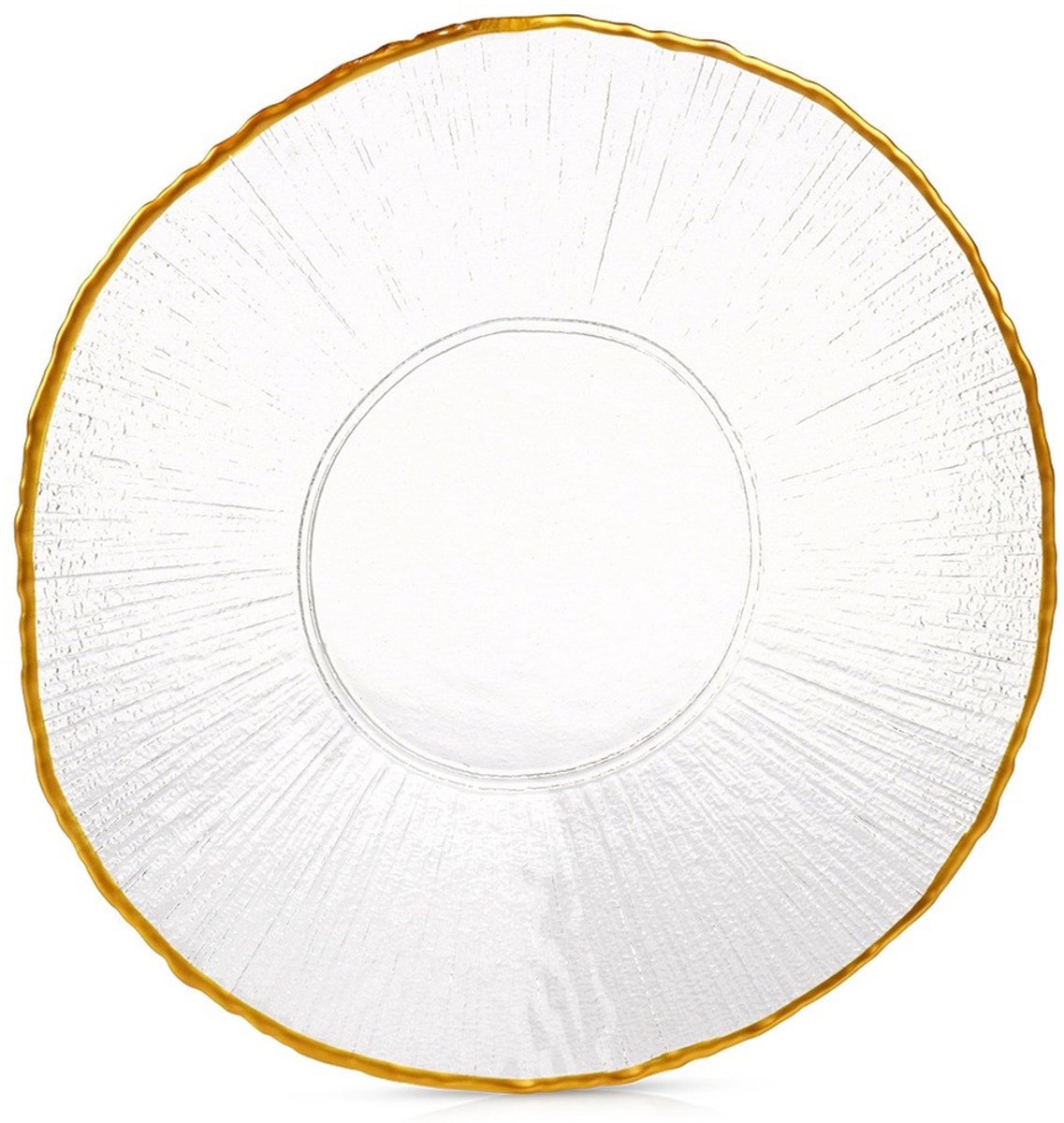 Vilde - Glazen Dessertbord - 21cm - Transparant met Gouden Rand