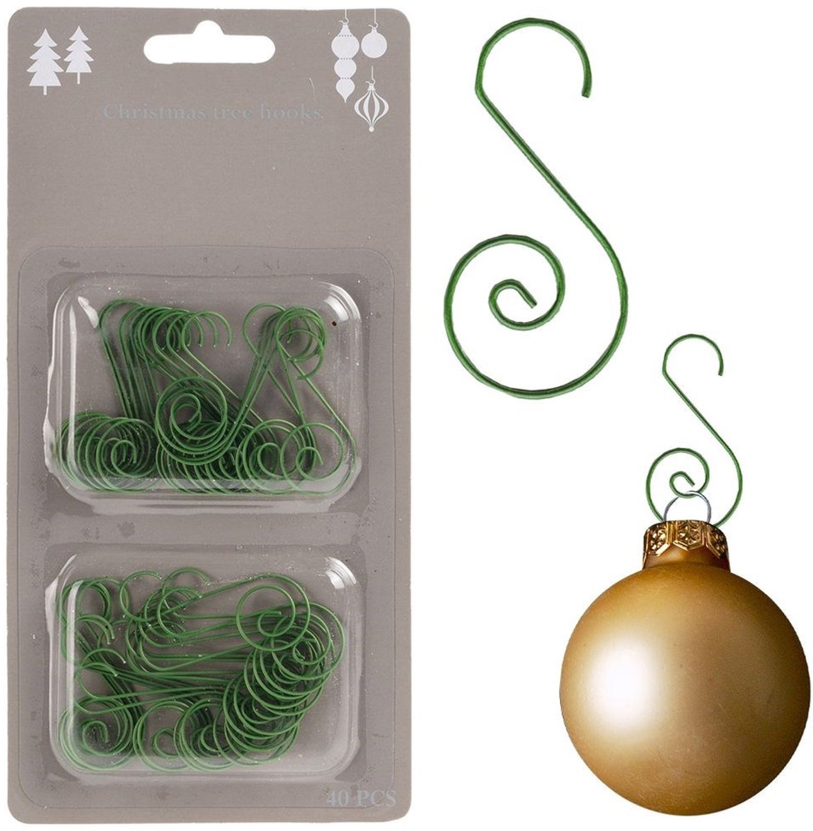 VILDE - Groene Metalen Haken - 4,5 cm - 40 Stuks - Herbruikbaar