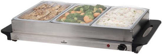 Excellent Electrics - Elektrische 2 in 1 RVS Buffetwarmer (300W) -3x2.5 liter — afbeelding 3