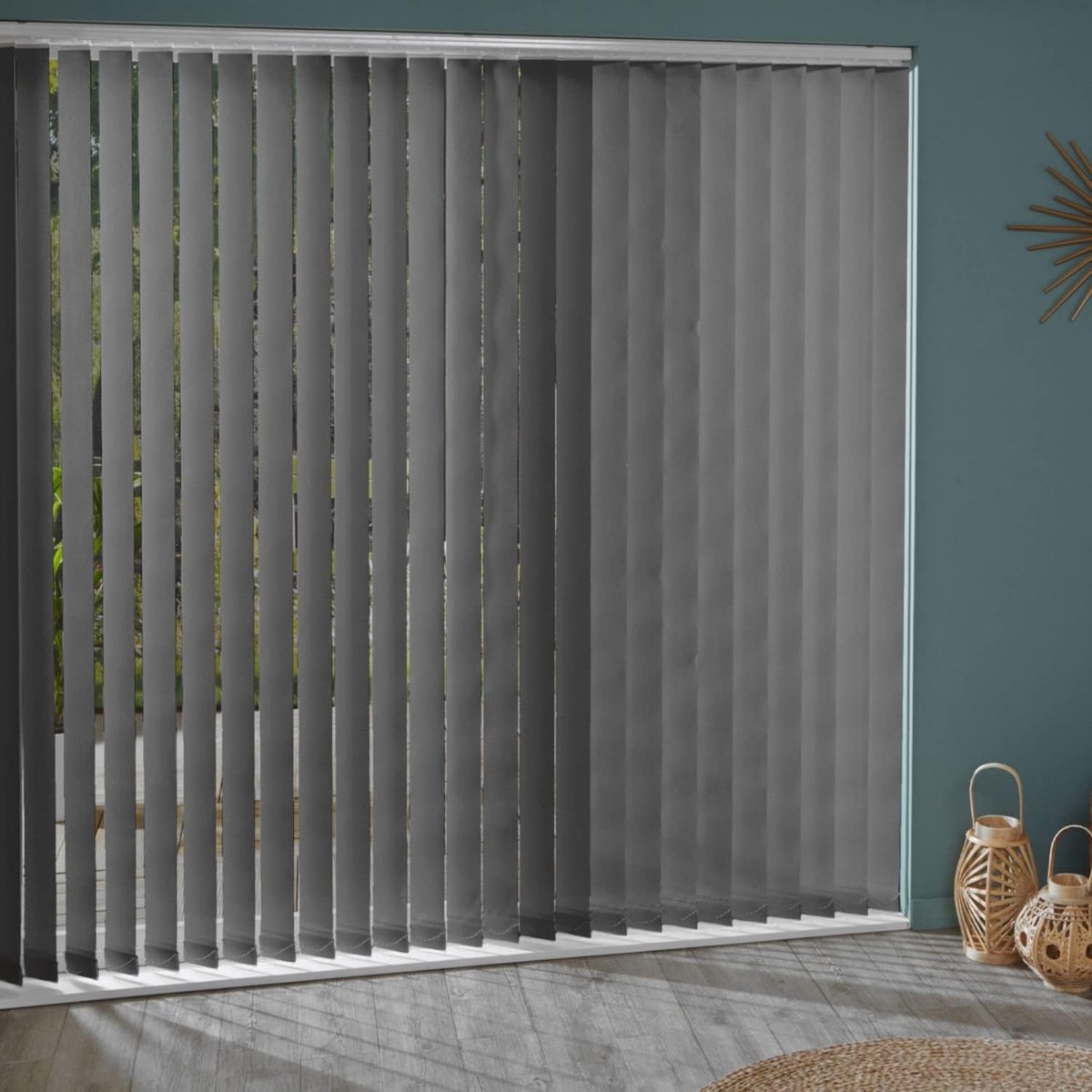 Verticale Blackout Lamellen voor Californiase Gordijnen 89mm x 180cm Grijs Antraciet