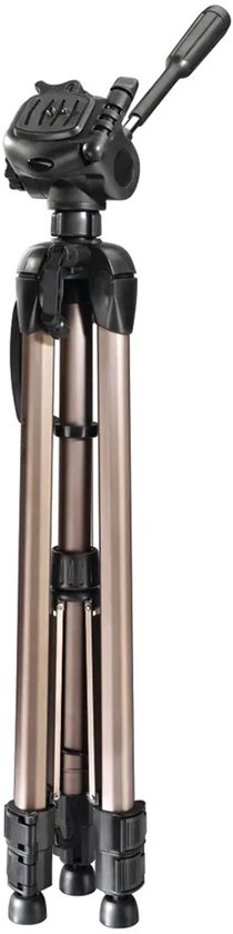Een gesloten, bronzen Hama Star 63 statief met zwarte details.
