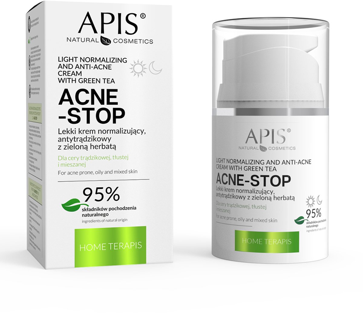 Apis ACNE-STOP - Normaliserende Anti-Acne Crème - 50 ml, met Groene Thee