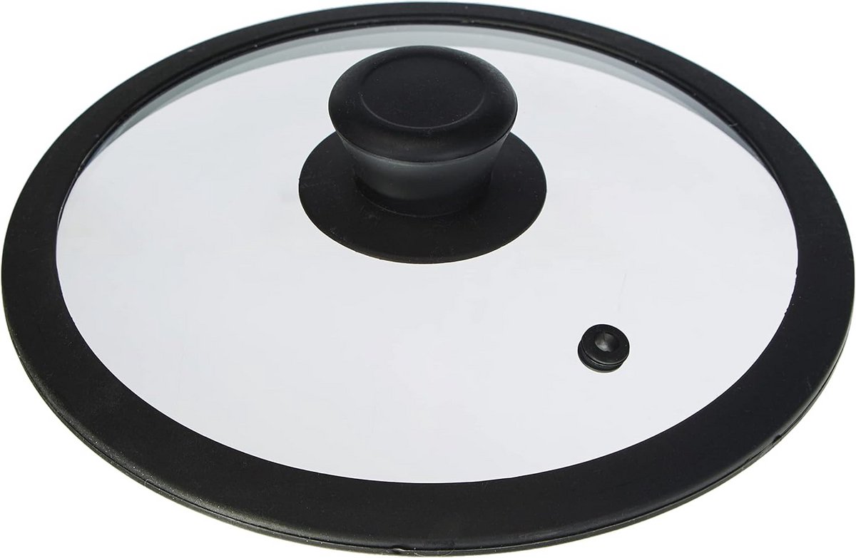 Glazen Deksel met Siliconen Rand voor Kookpan, Diameter 20 cm