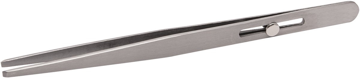 Pincet RVS – 165 mm – Niet-Magnetisch – Duurzaam Roestvrij Staal – Geschikt Voor Elektronica, Hobby, Modelbouw, Precisiewerk En Algemeen Gebruik – Betrouwbare Grip Voor Fijn Montage- En Detailwerk [10778]