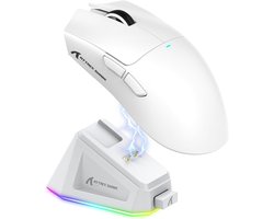 ATTACK SHARK X11 - RGB Gaming Muis - Magnetisch Oplaaddock - PAW 3311 Sensor - 59g Lichtgewicht - Bedraad + 2.4G + BT - 22.000 DPI - Wit